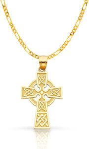 Gold Celtic Cross Necklace and Pendant