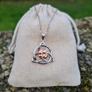 Sterling Silver Trinity Knot & Shamrock Pendant