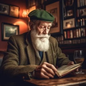 Irish Man Reading Poetry
